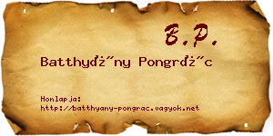 Batthyány Pongrác névjegykártya